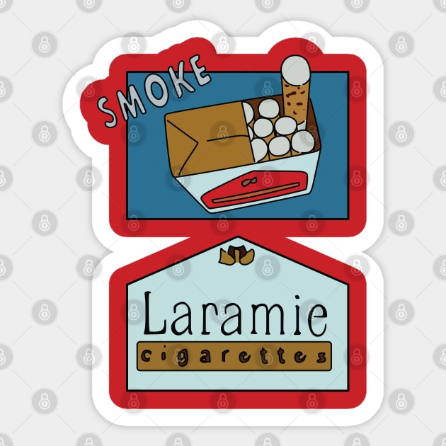 Laramie Cigarettes Ad Sticker by saintpetty